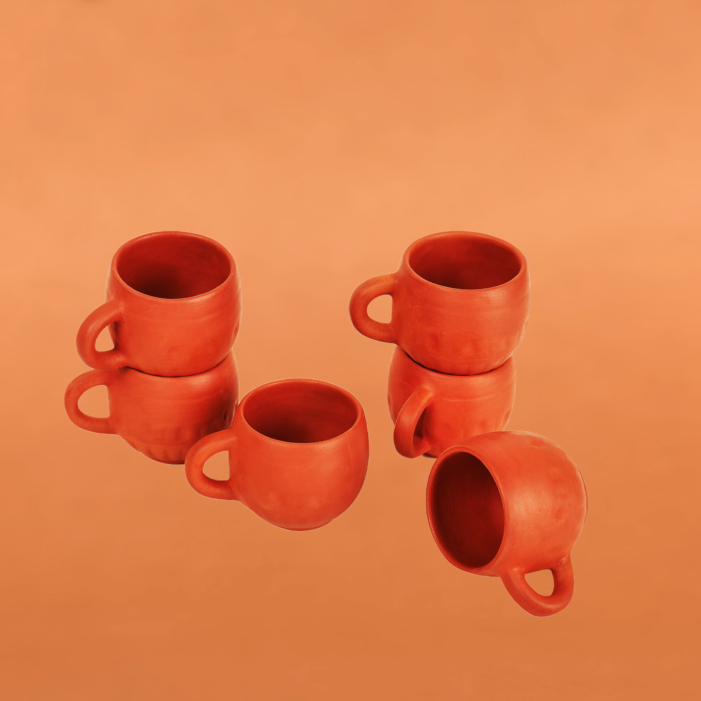 Clay Curvy Tea Cup (Set of 6) | Designer Earthenware