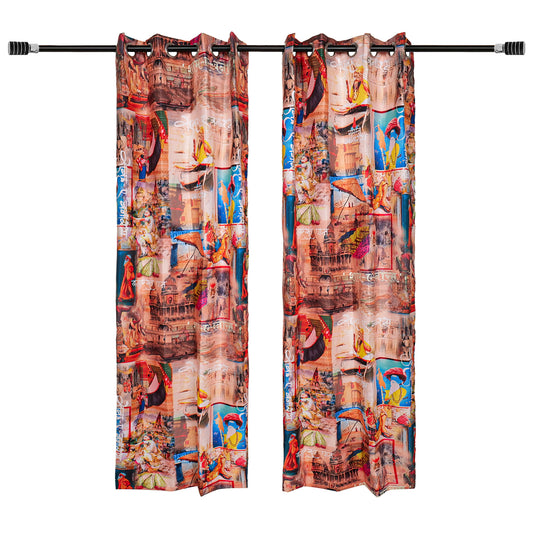 Banarasi Dharma Curtain | Cotton Prints (Set of 2)