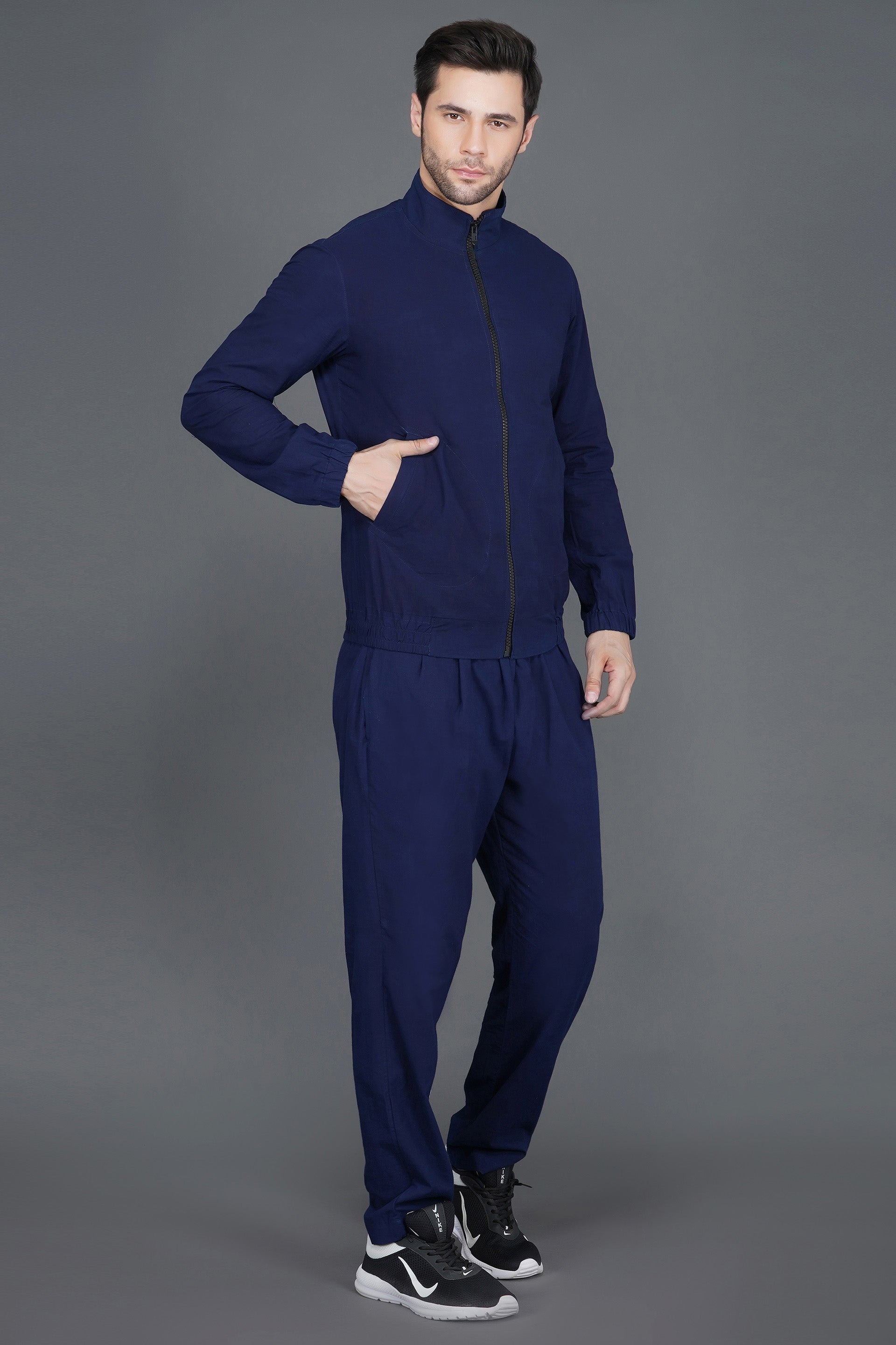 Indigo men's cotton track suit 