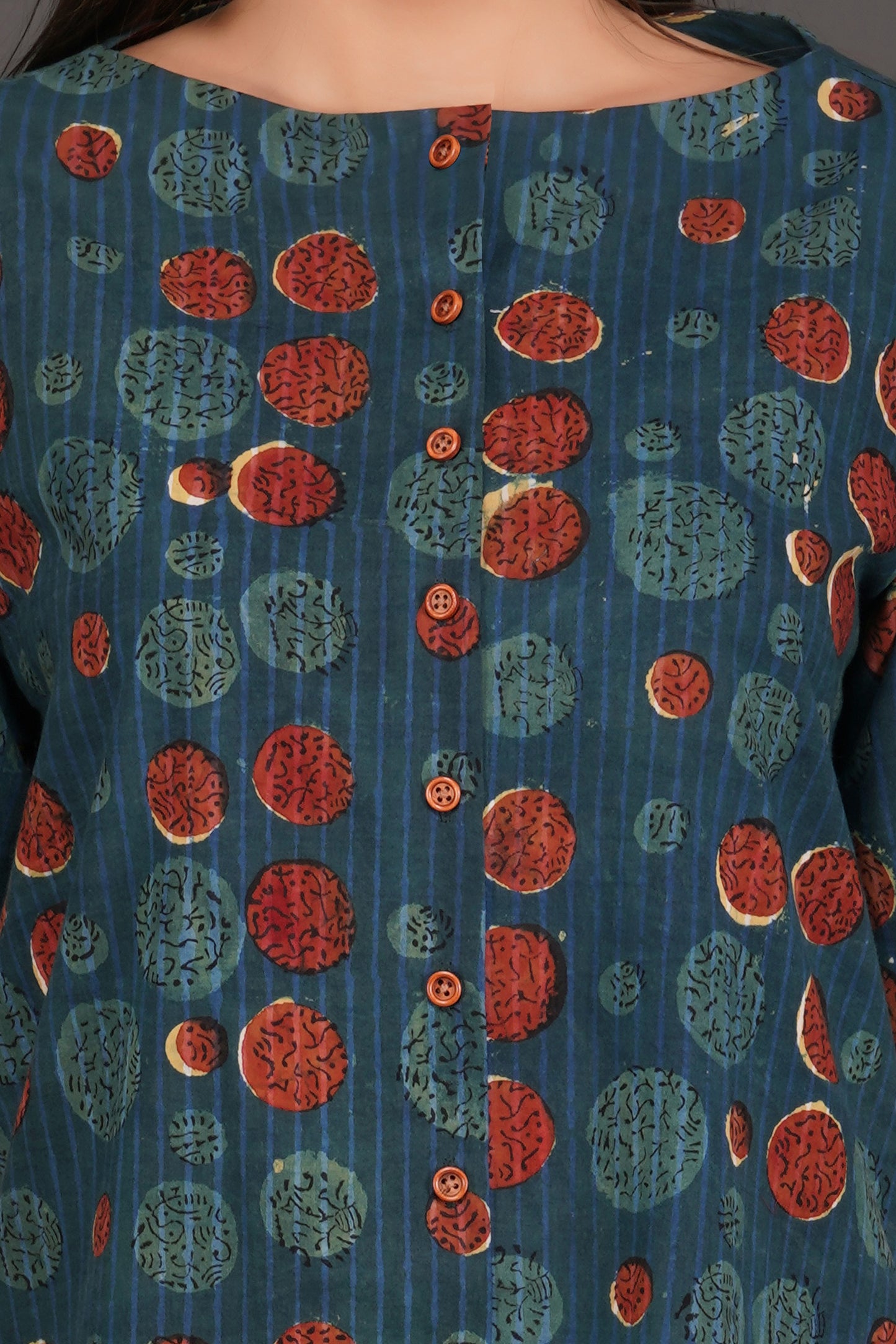 Boat Neck Shirt | Block Print | Eco Cotton Collection