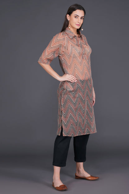 Cardinal Feather Kurti | Ethnic Wear | Eco Cotton Collection