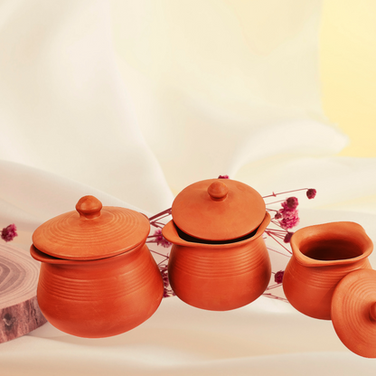 Clay/Mitti Flavoursome Handi (1 Piece with Lid) | Designer Cookware