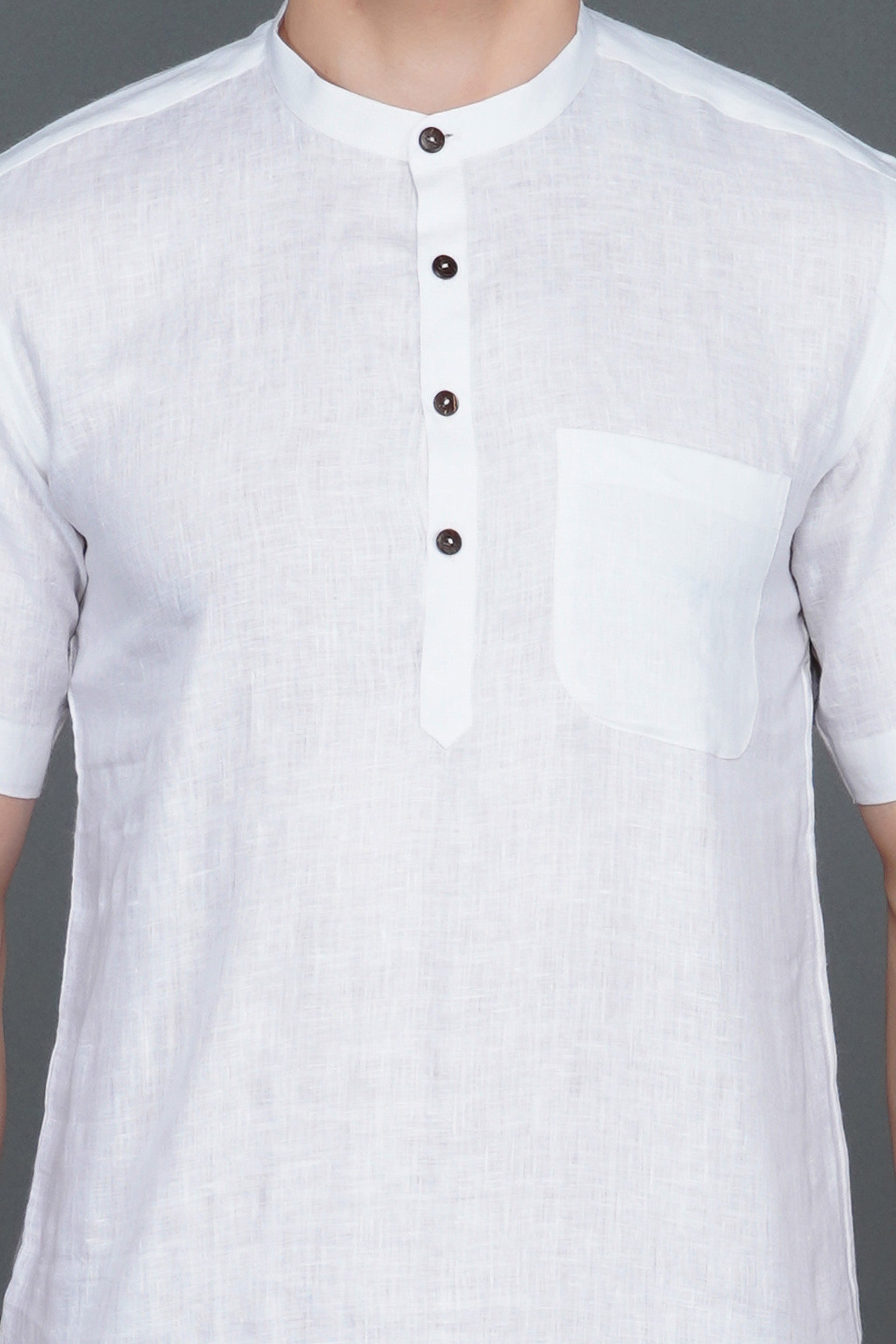 Cotton linen short men kurta