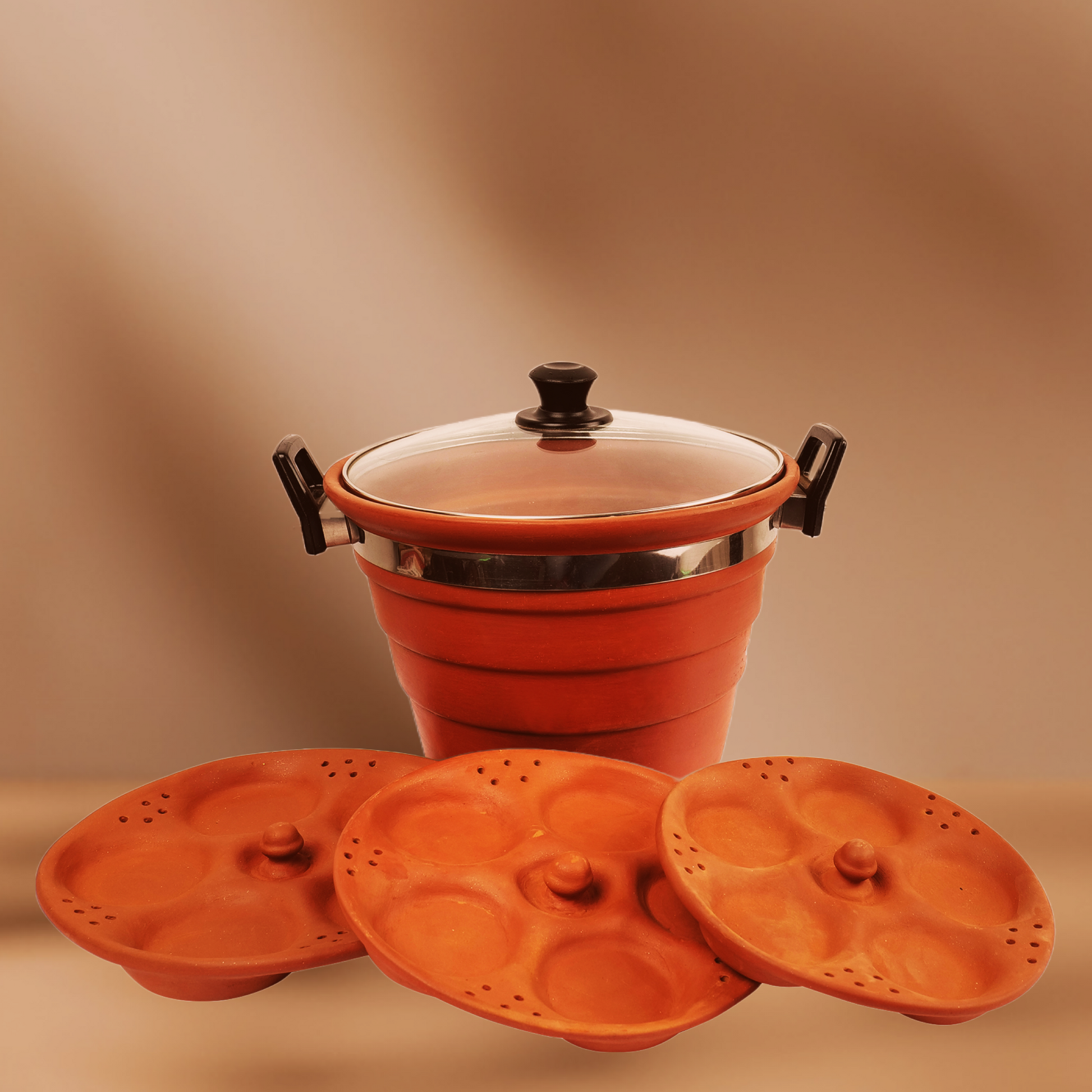 Clay Idli Maker (Mitti Steamer)  Premium Clay Cookware – Yogic Town