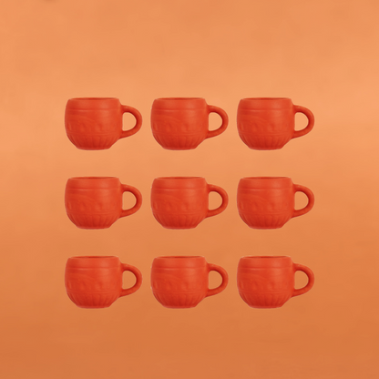 Clay Curvy Tea Cup (Set of 6) | Designer Earthenware