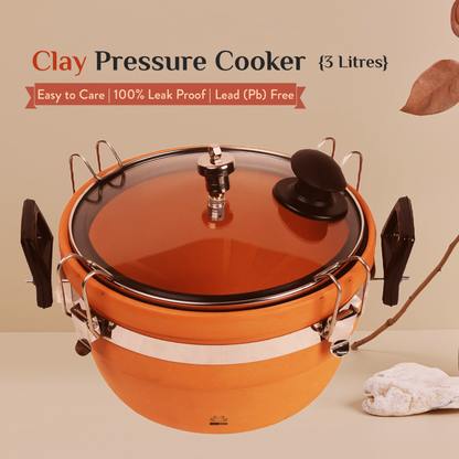 3.4 liter Clay Pressure Cooker – Jaipur Handcraft & Decor