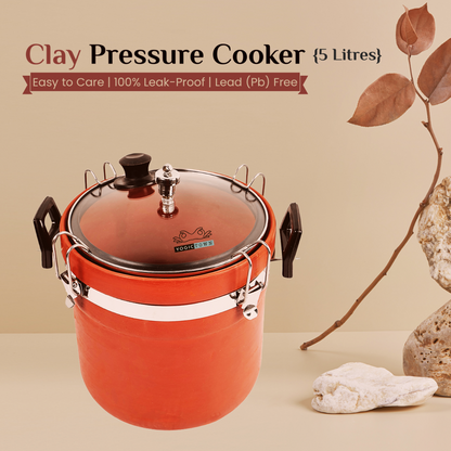 CLAY PRESSURE COOKER 4 LTR GLASS LID