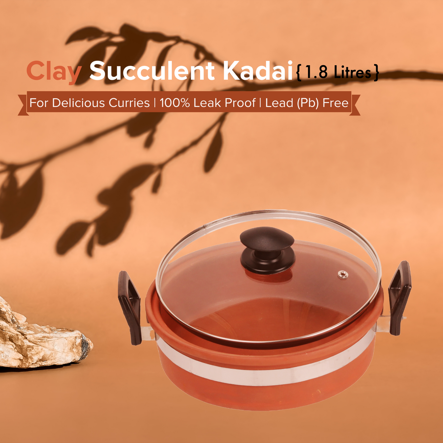 (Mitti) Clay Succulent Kadai for Curries | Premium Cooking Earthenware