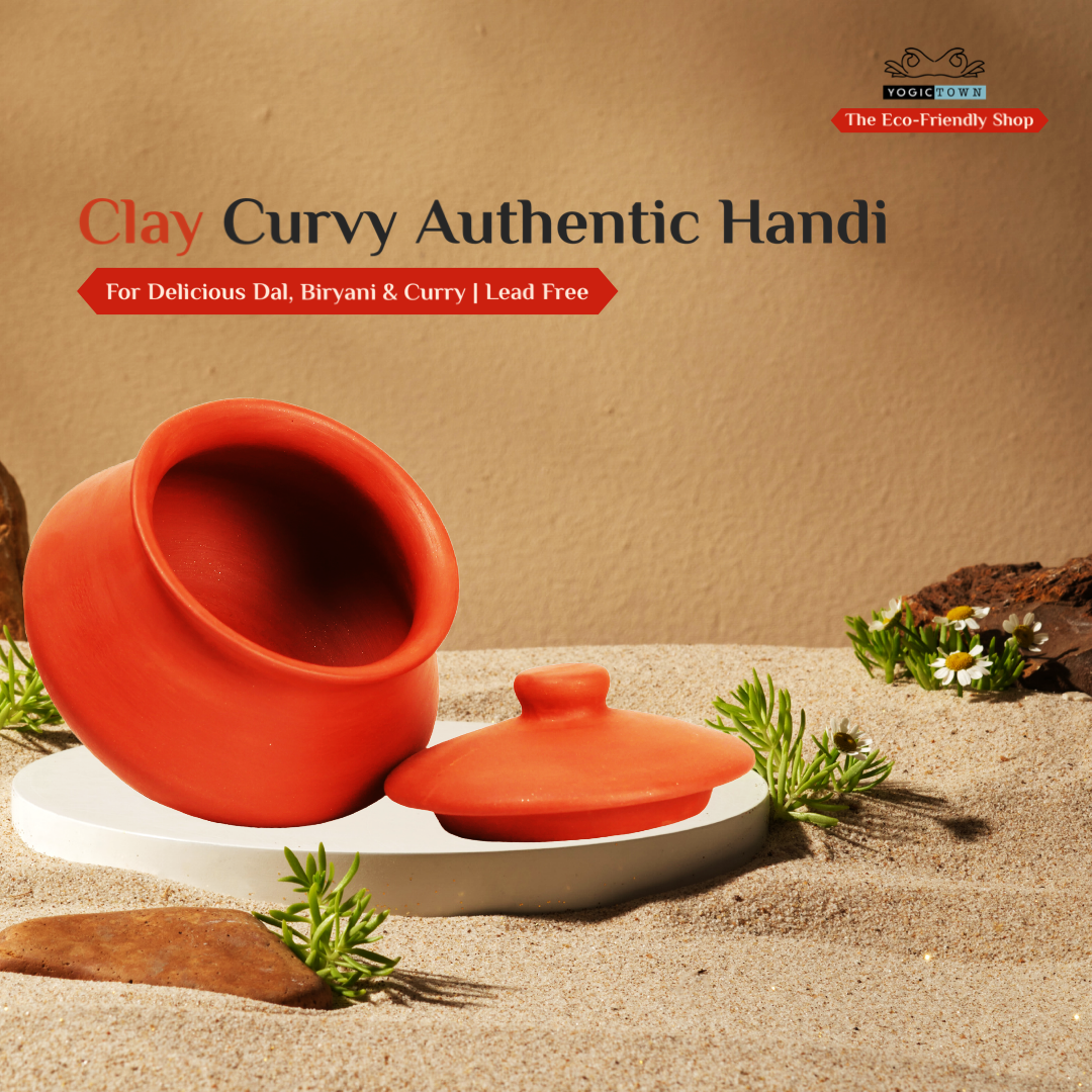 (Mitti) Clay Biryani & Dal Handi with Handle | Premium Cookware