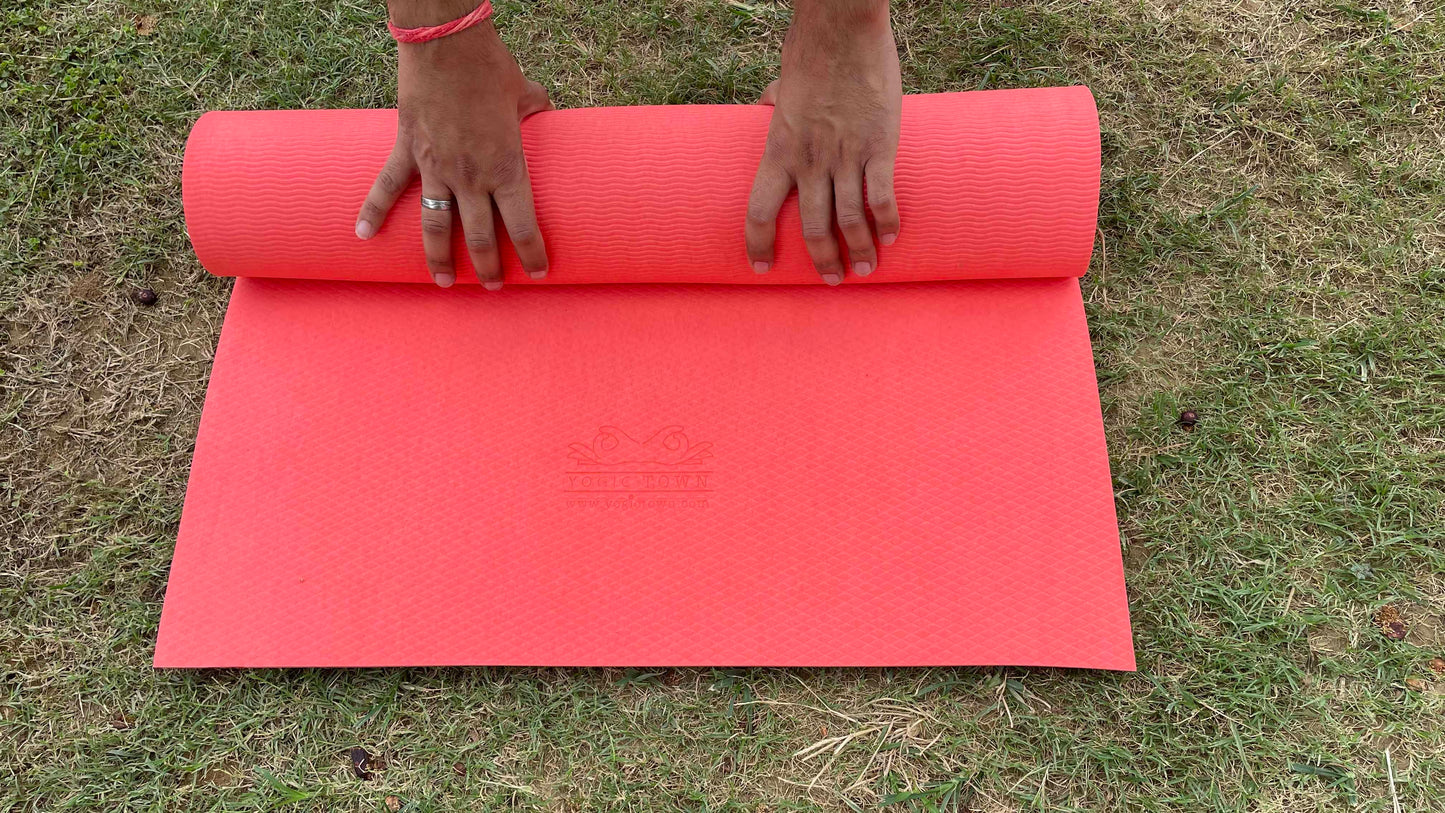 Neon Pink Rubber Yoga Mat | 4mm