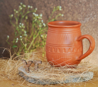 Clay terracotta coffee cup