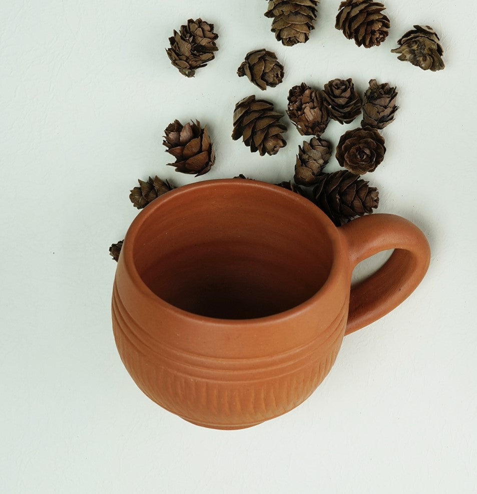 Clay terracotta tea cup