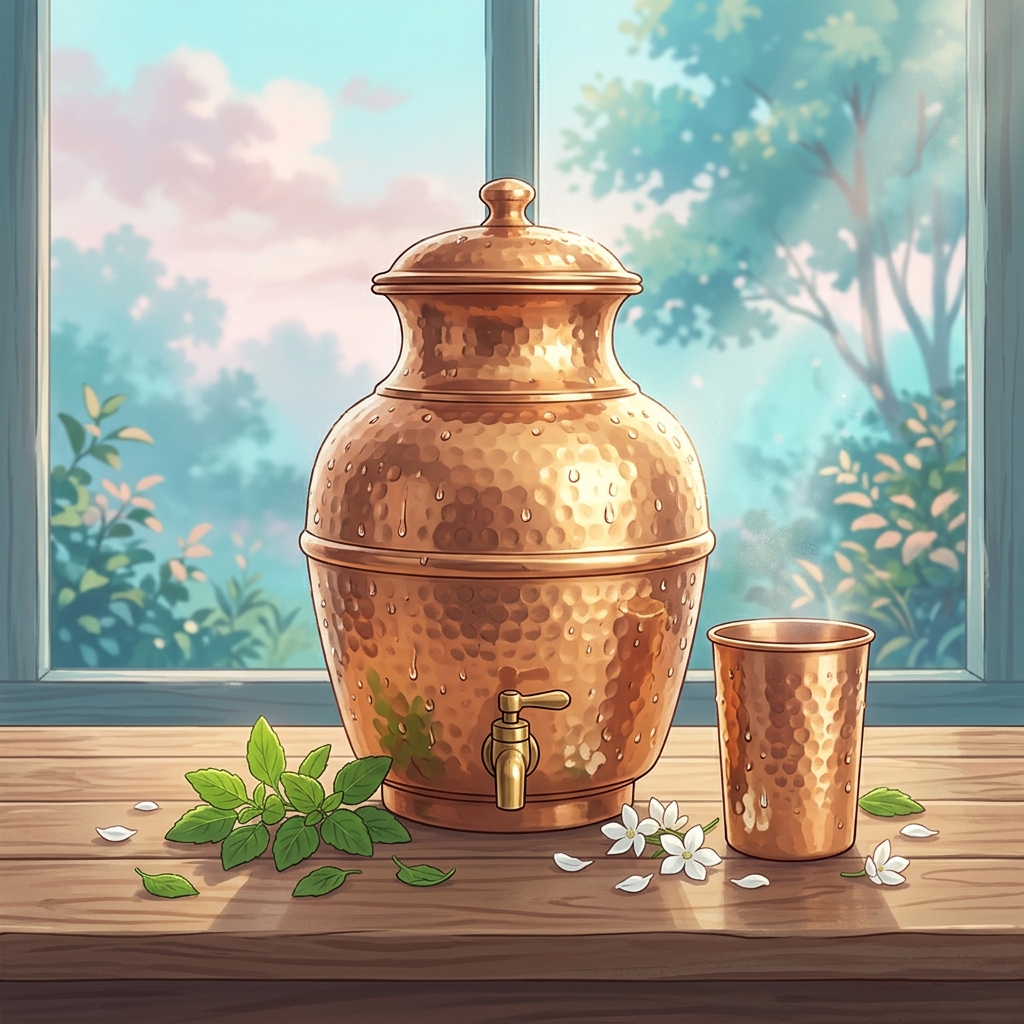Hand-Hammered Pure Ayurvedic Copper Water Dispenser (5 Litres)